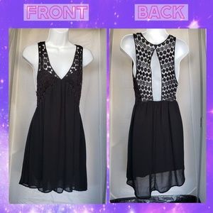 Sexy Crochet-Top Lush Black Dress Size (XS-M)